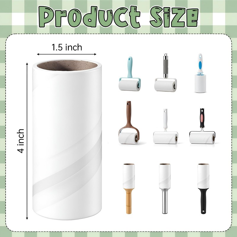 2Pcs Lint Roller Refills 4 inch Extra Sticky Pet Hair Roller Replacement Refi... gallery