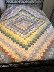 Patchwork Quilt Throw Blanket Hand Stitched Floral Multicolor Cottage Farmhouse
