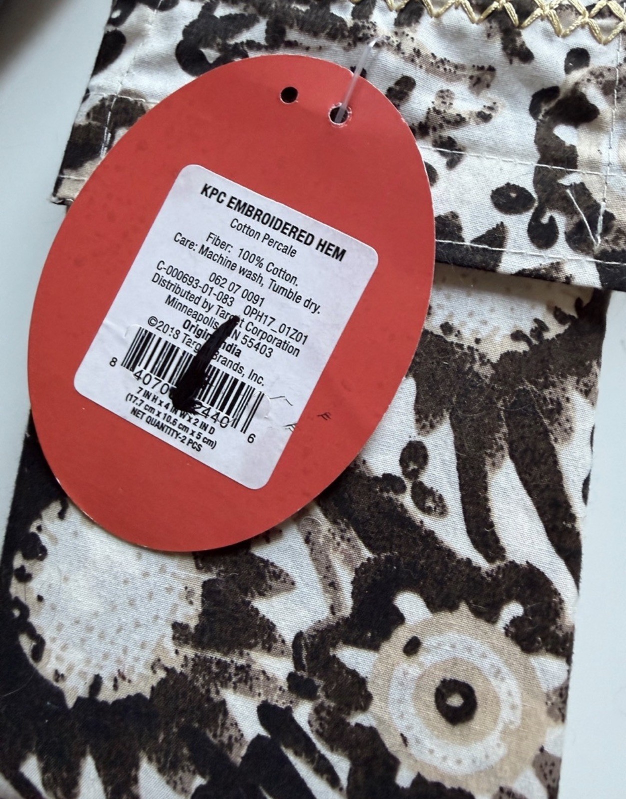 Opalhouse Cotton Percale Embroidered Hem King Pillowcases brown new Mallorca gallery