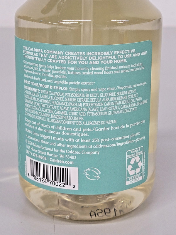 Caldrea Multi-surface Countertop Spray, Pear Blossom Agave, 16 oz - DISCONTINUED gallery