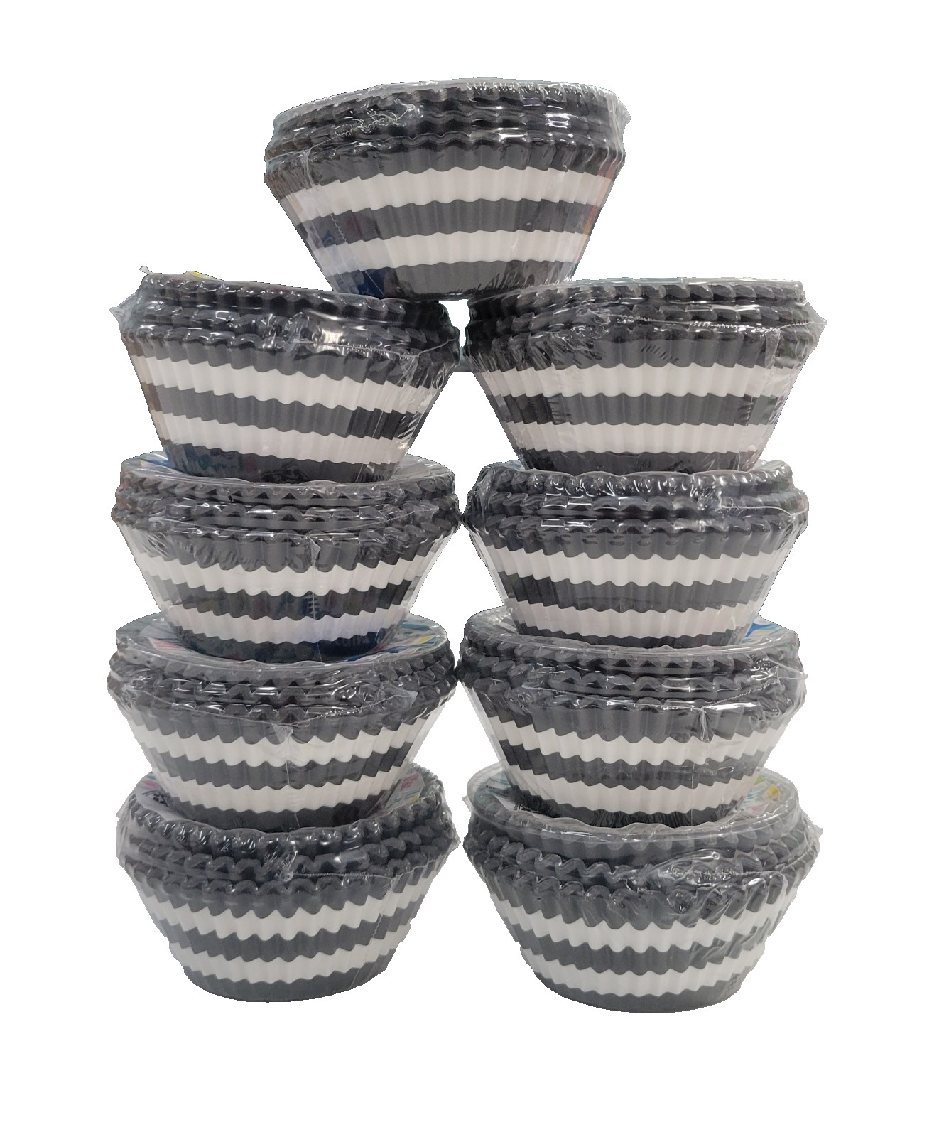 Great Value Bulk Cupcake Liner Set: Black and White Striped 75ct - 9 pack gallery