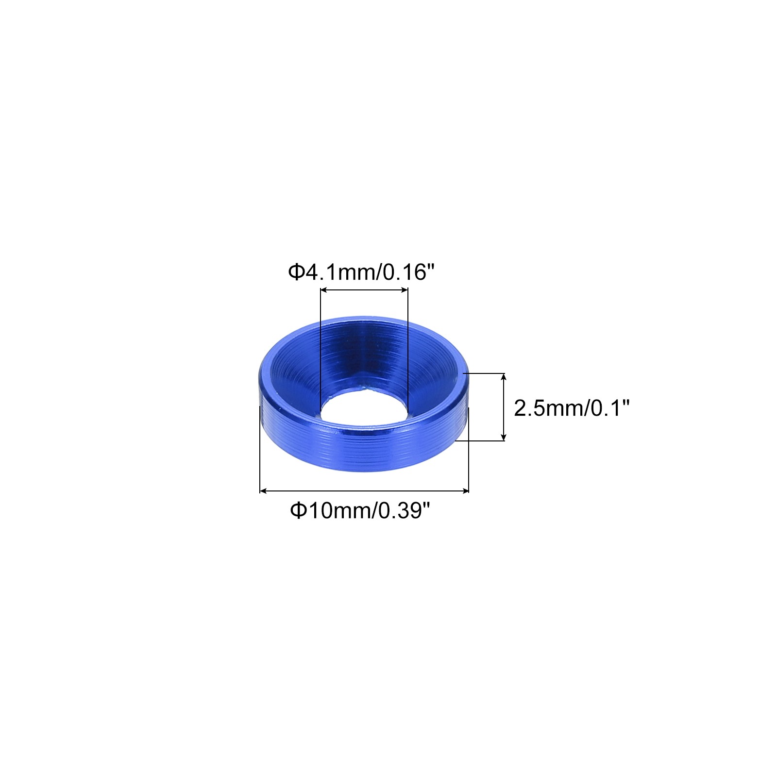 10pcs M4 Counterbore Washers, 10mm/0.39inch Aluminum Alloy for RC, Navy Blue gallery
