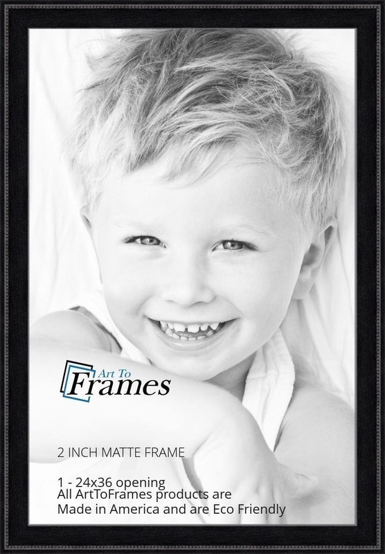 ArtToFrames Picture Frame Custom 2" Matte Black w Beads Wood 4065 Small gallery