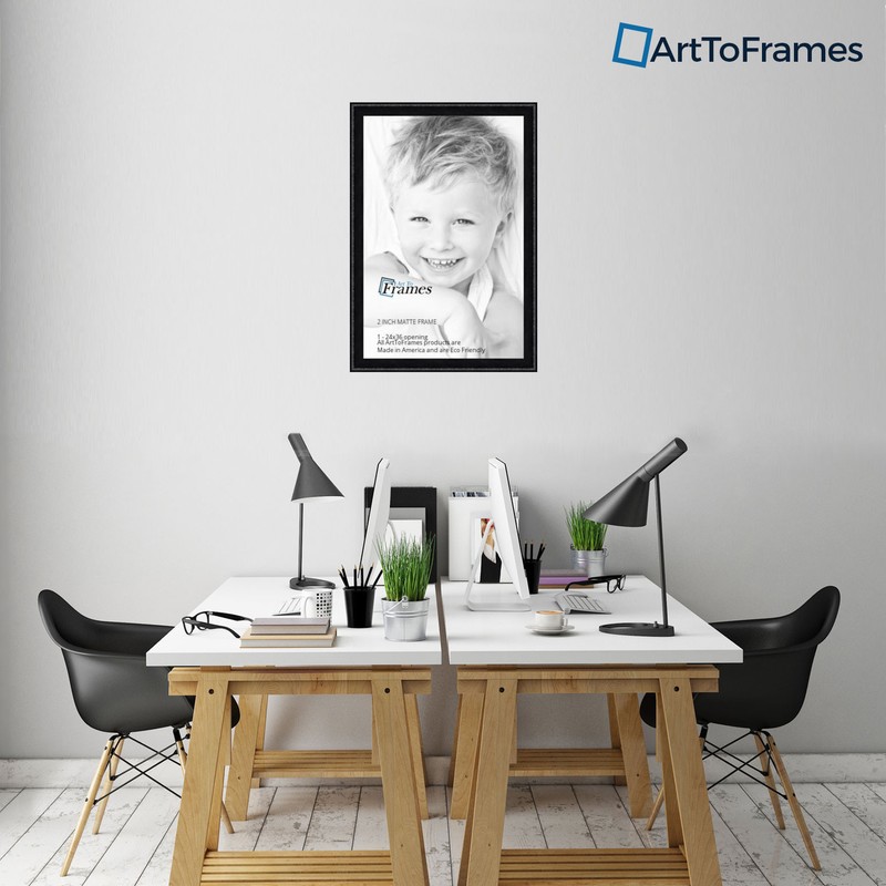 ArtToFrames Picture Frame Custom 2" Matte Black w Beads Wood 4065 Small gallery