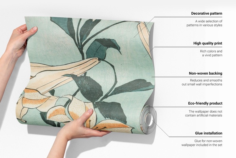Paste the Wall Wall Mural Modern Feature Wall A Blooming Meadow Among The Trees gallery