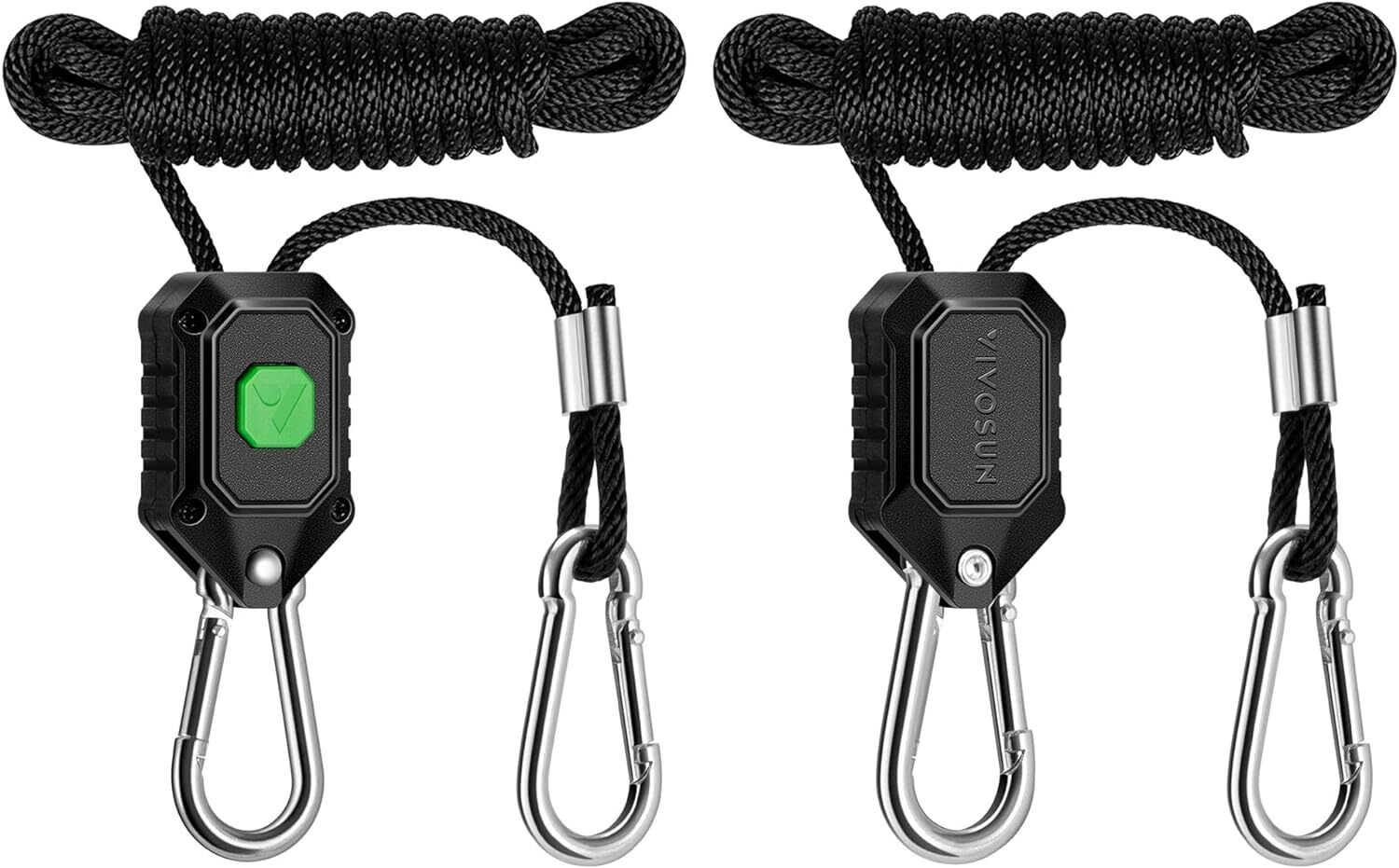 VIVOSUN Updated 1-Pair 1/8" Grow Light Rope Hanger Ratchet Reflector Clip 150lbs gallery