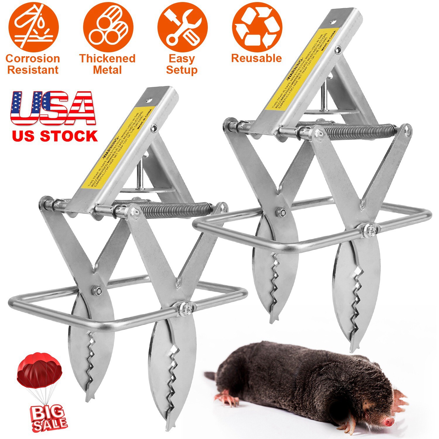 2PCS Mole Traps Scissor Mole Gopher Rodent Control Trap For Outdoor Lawn Garden gallery