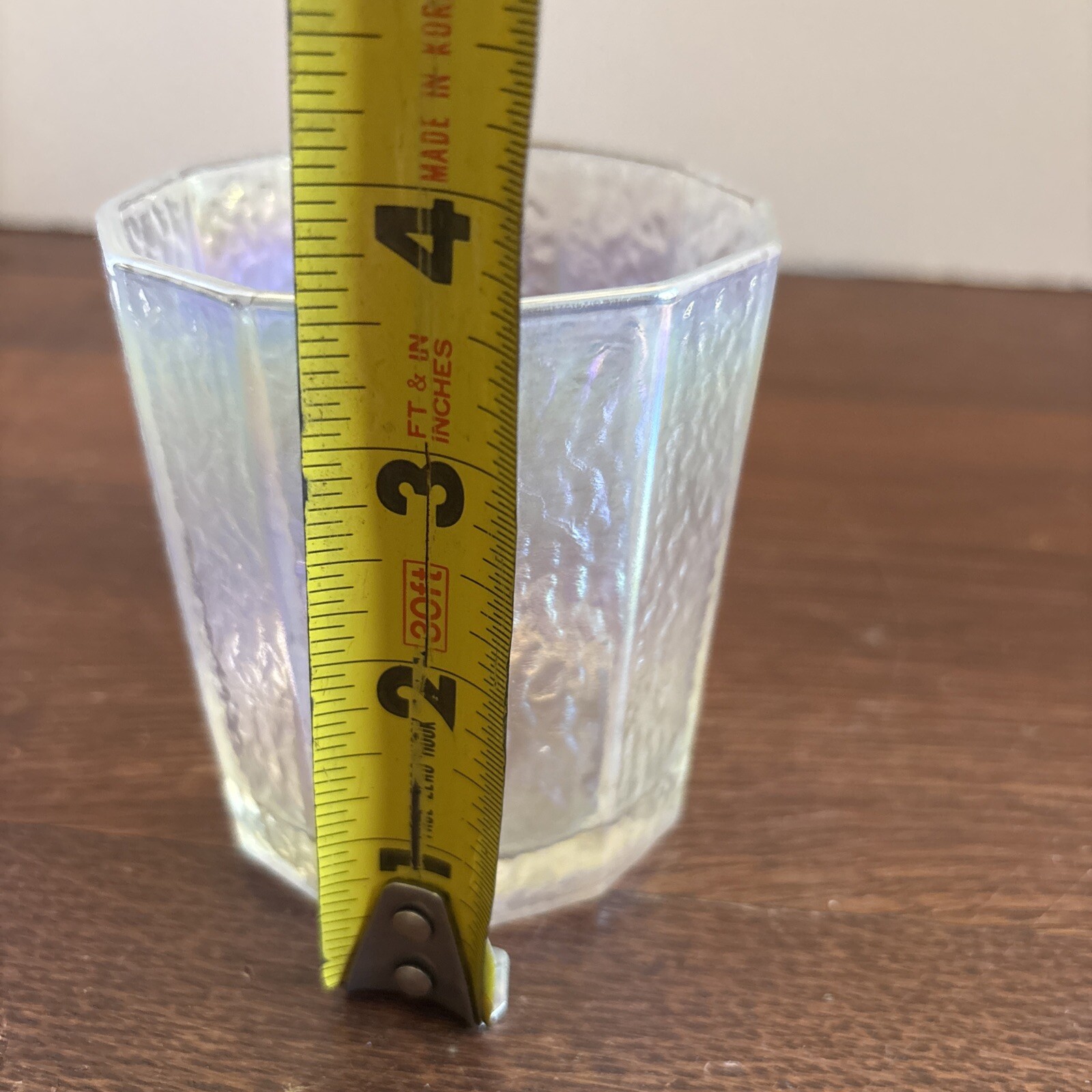 Single Vintage Hammered, Iridescent, Moon-Glow Dodecagon Tumbler Federal Glass gallery