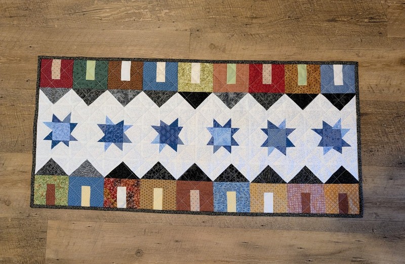 Handmade Quilted Table Runner, 100% Cotton, WELCOME HOME gallery