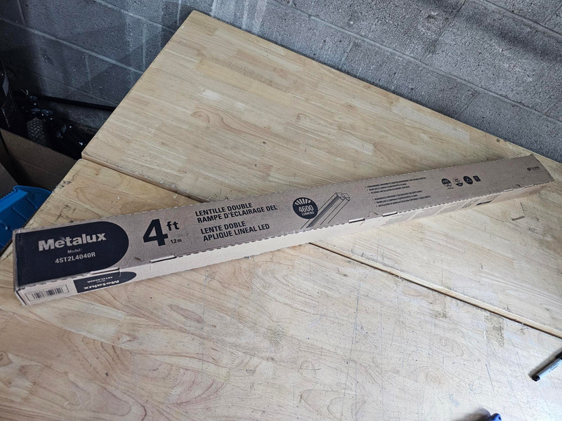 Metalux 4 ft. 2-Light Linear White Integrated LED Ceiling Strip Light with 4200 gallery