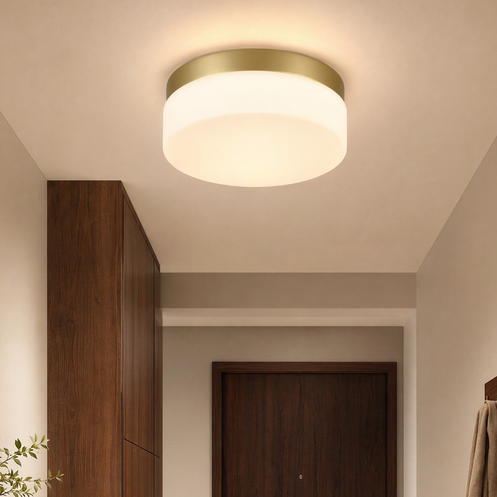 12 in Modern Gold 24W 5CCT Dimmable LED Ceiling Light Glass Flush Mount Fixture gallery