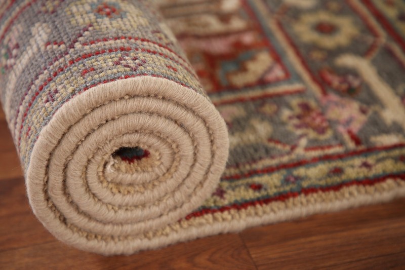 Geometric Light Gold/ Gray Heriz Serapi Oriental Rug 3'x5' Handmade Accent Rug gallery