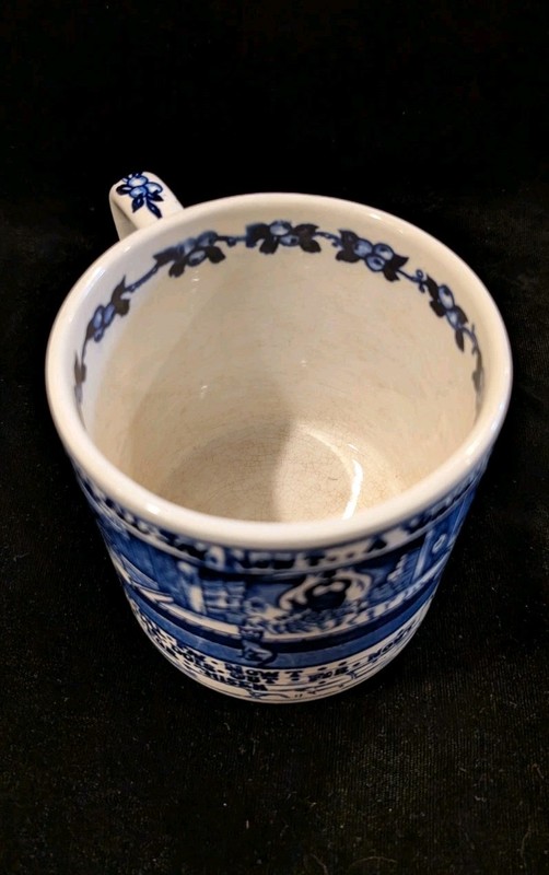 Vintage Large Blue & White Crown Devon Mug - A Yorkshiremans Advice to His Son gallery