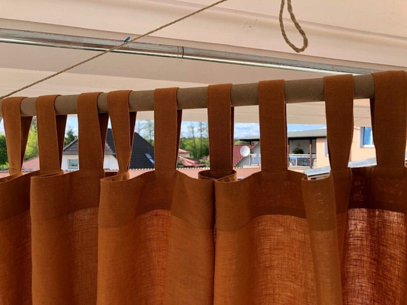 Cinnamon Cotton Curtains Handmade Cotton Curtains Soft Cotton Curtains 2 panel gallery
