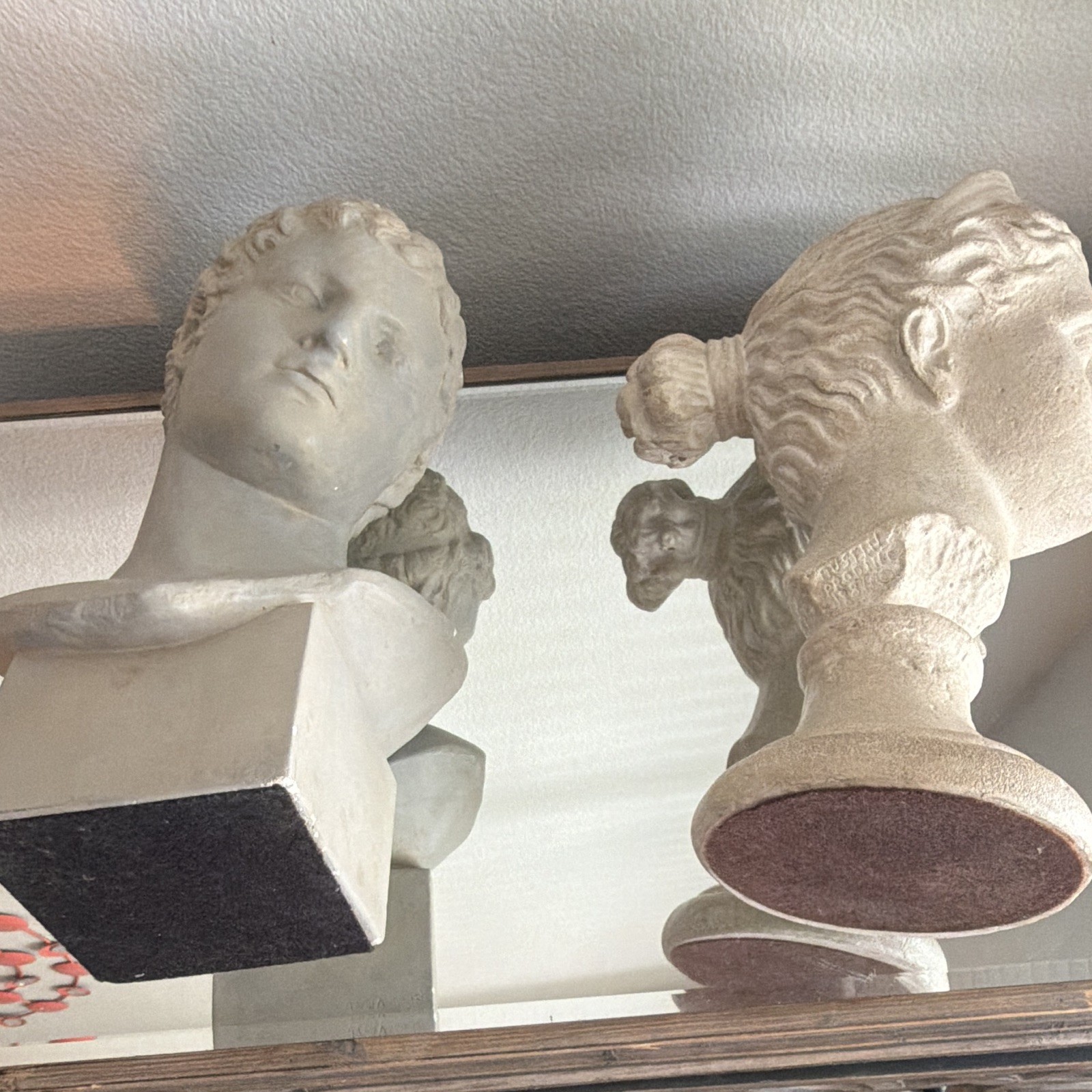 White Stone Female Bust Head Sculpture, Greek Classical Style, Freestanding gallery
