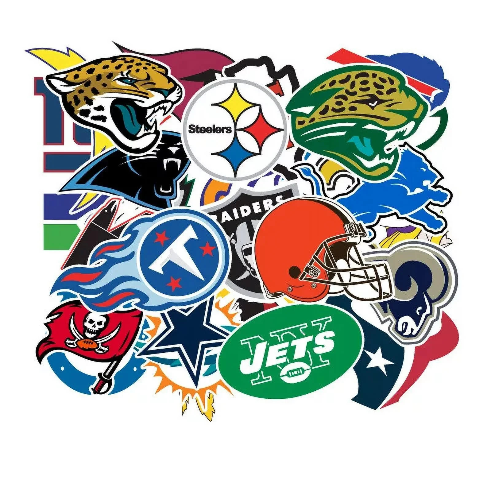 32 NFL Teams Logo Decal Vinyl Stickers Set for Skateboard Laptop Football Fans gallery