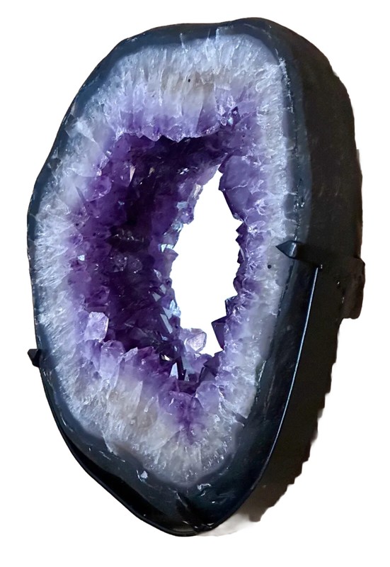 Amethyst Geode Crystal Wall Mirror Exceptional Color Quality 11 Pounds Gemstone gallery
