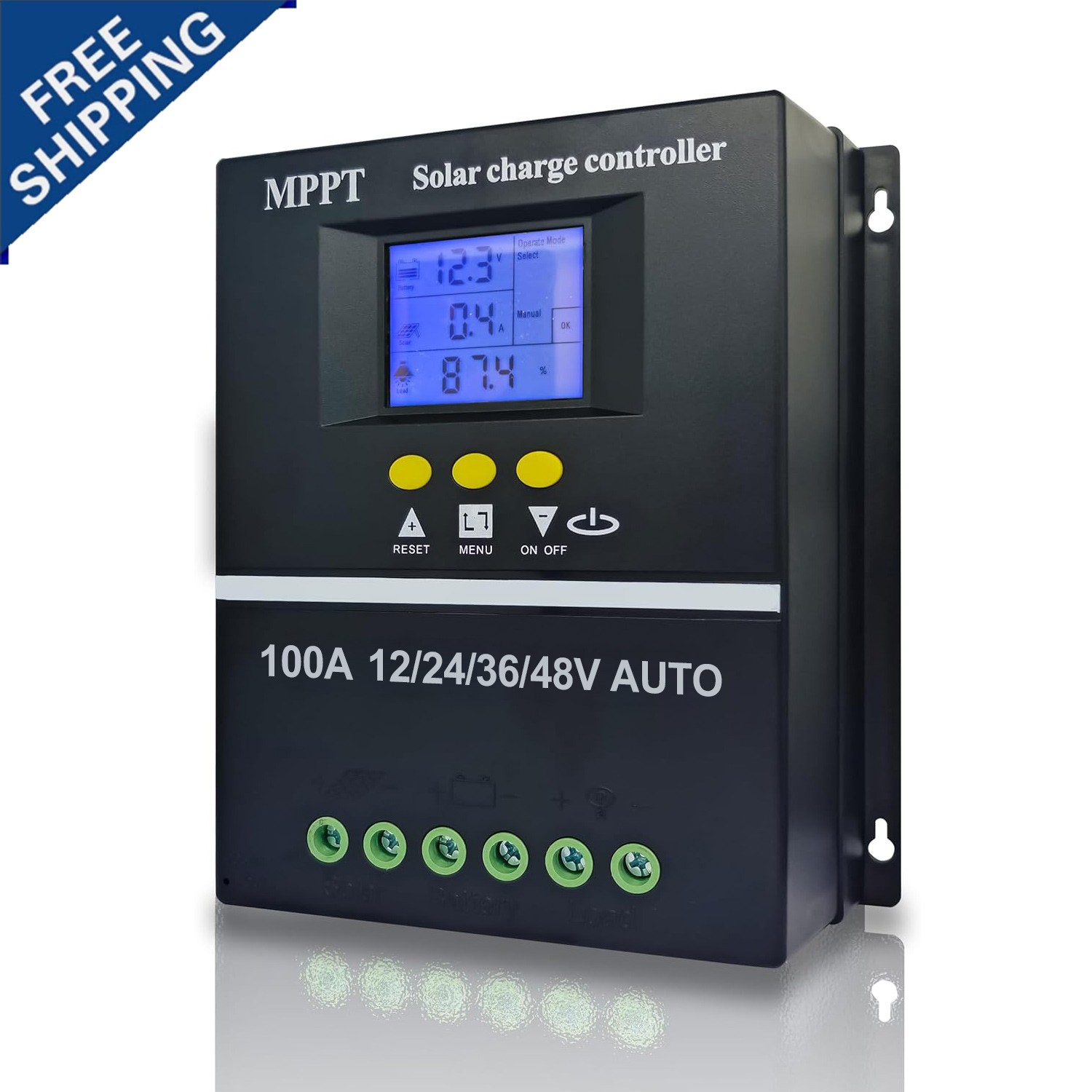 MPPT 12V/24V/36V/48V Solar ChargeController Tools 100A LCD Dual USB gallery