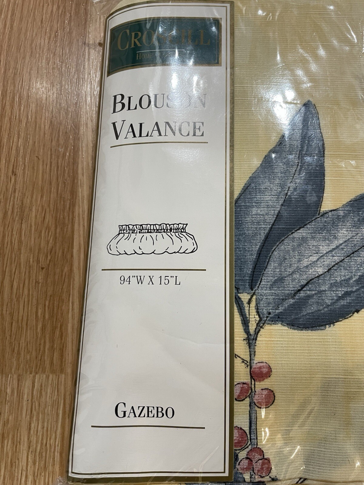 Croscill Gazebo Blouson Valance Botanica Spring Floral Yellow 94x15 NEW PACKAGE gallery