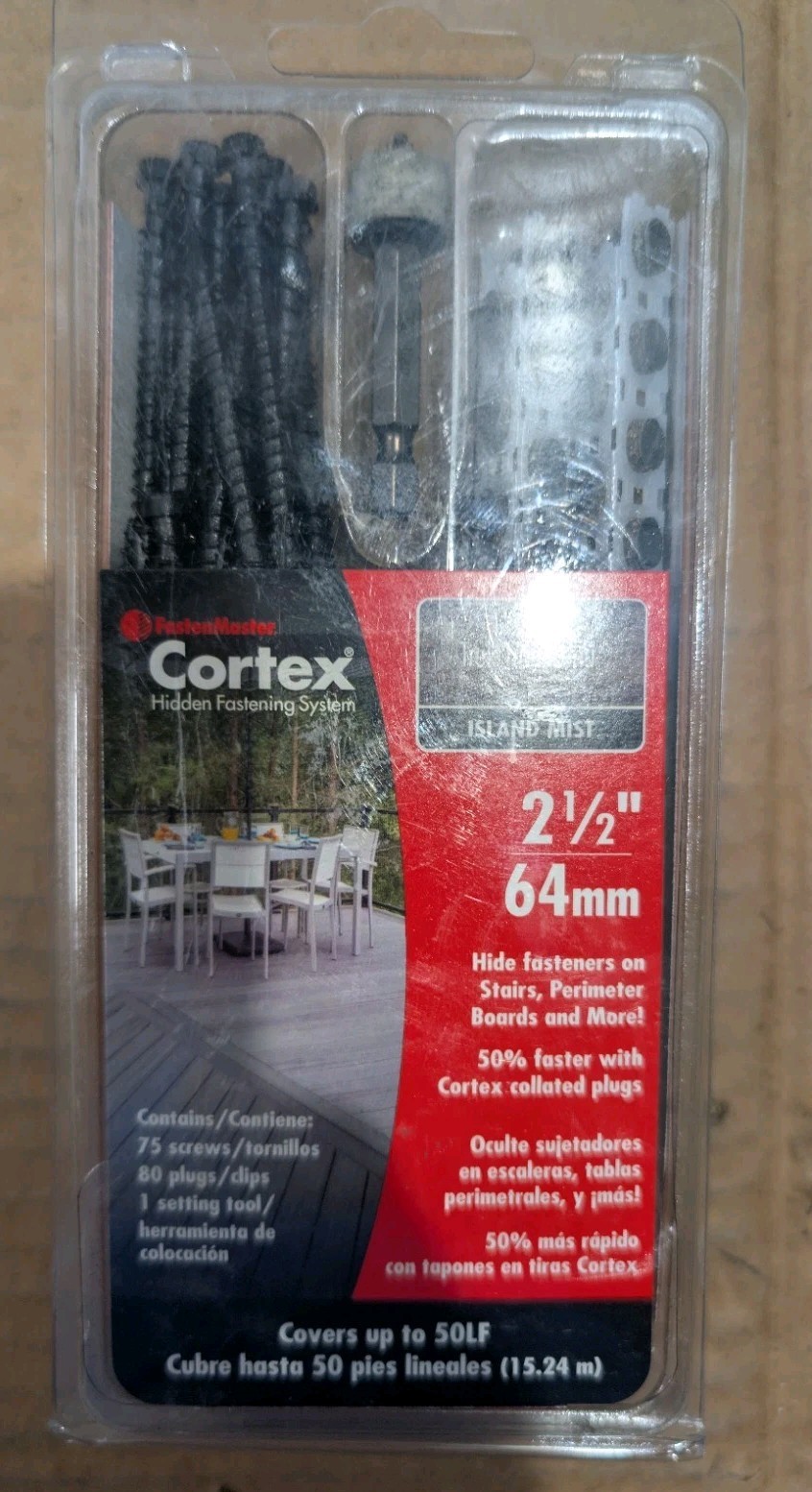 FASTENMASTER Cortex Hidden Fastening System Trex screws & Plugs in Island Mist gallery