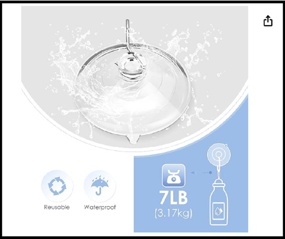 Suction Cup Hooks, 2.5 Inches Clear PVC Suction Cups with Metal Hook gallery
