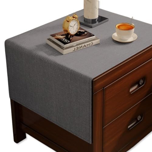 YASSINHE Bedside Table Mat Nightstand Dust Cover Waterproof Cotton and Linen- Gr gallery