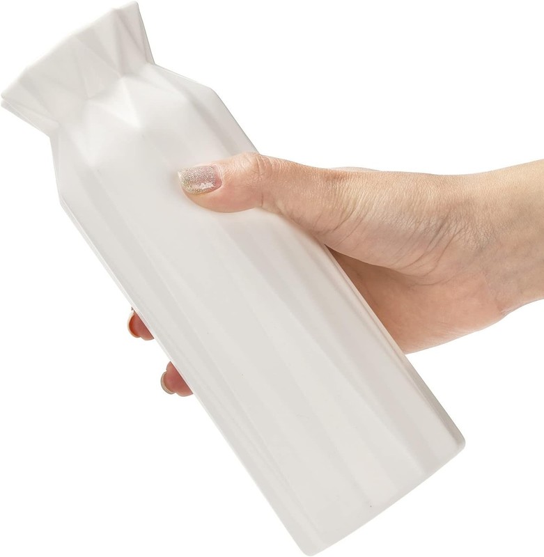 10 Pack Composite Plastic Flower Vase 8" Plastic Vases Centerpieces White gallery