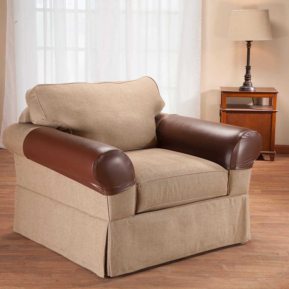 Fox Valley Traders Faux Leather Arm Rest Covers, Set of 2 gallery