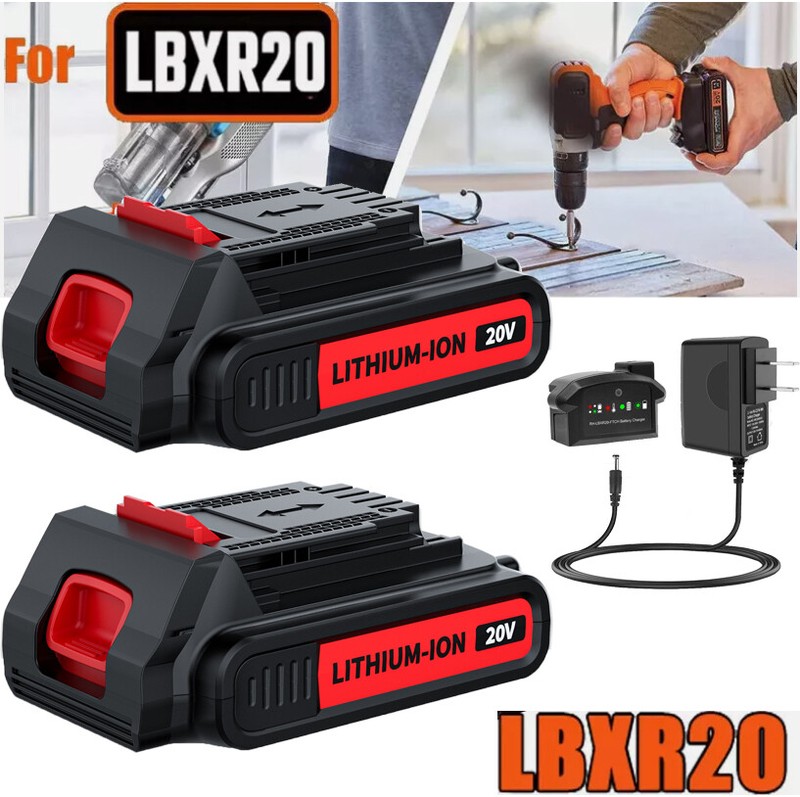 20V Replacement for Black + Decker 20 Volt MAX Lithium LBXR20 Battery / Charger gallery