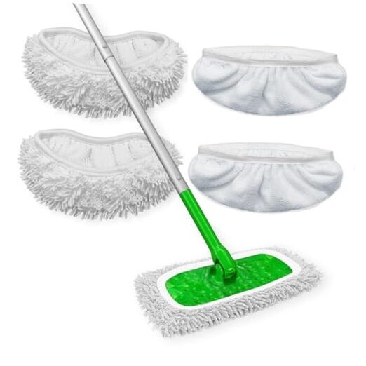 Reusable Microfiber Mop Pads Washable Wet Pads Compatible with White 4PCS gallery