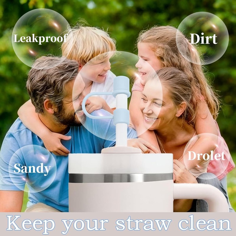 6PCS Silicone Straw Covers Caps Compatible with Stanley 30&40 Oz Tumbler Accesso gallery