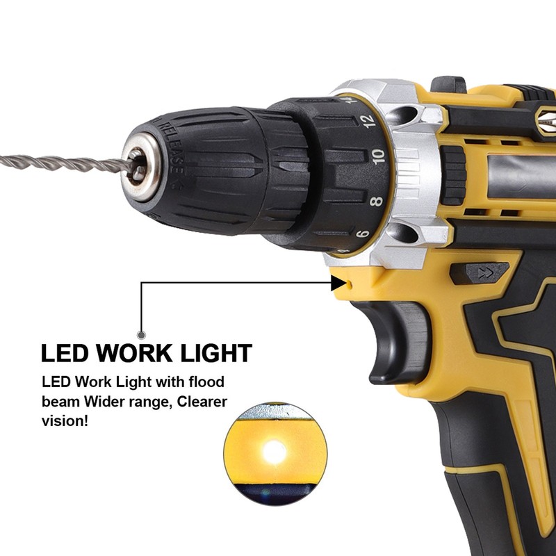 21-Volt Drill 2 Speed Electric Cordless Drill / Driver with Bits Set & Battery gallery
