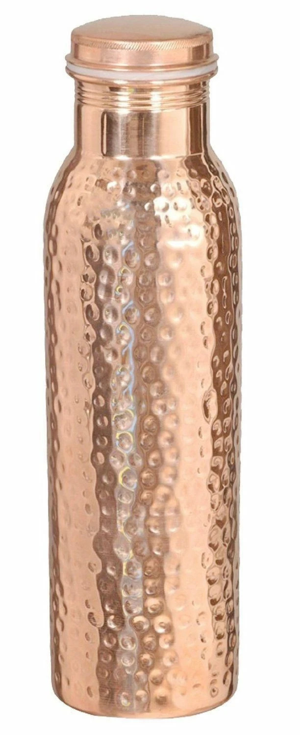 Hammered Pure Copper Water Bottle 950ml (32oz) / Pure Copper Flask Free Shipping gallery