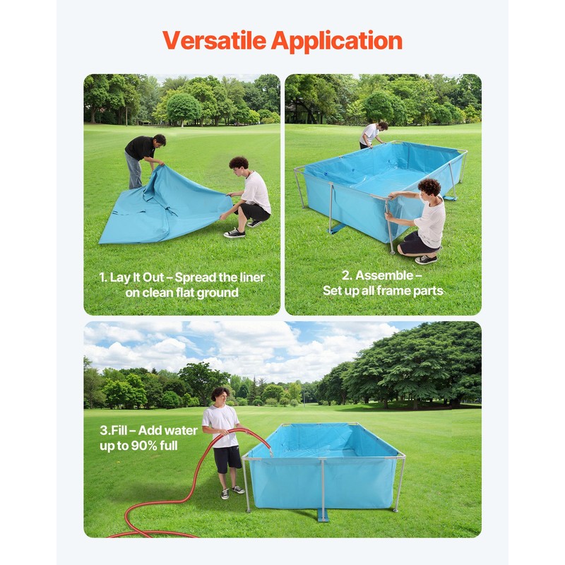 Uimoso Rectangular Steel Frame Pool 118 x 78 x 30 in Above Ground Swimming Pool gallery