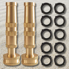 Solid Brass Garden Spray Nozzle 4″ Adjustable Twist Water Hose USA Stock 2 PACK