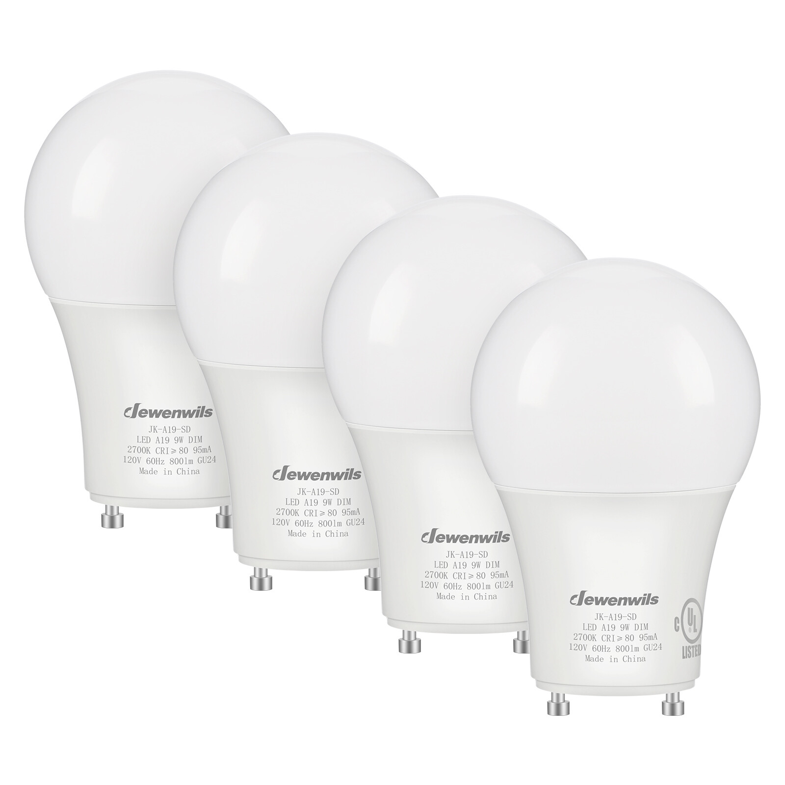 DEWENWILS LED Light Bulbs，GU24 Twist Lock Base Warm White 9W 800 Lumens 4 Packs gallery