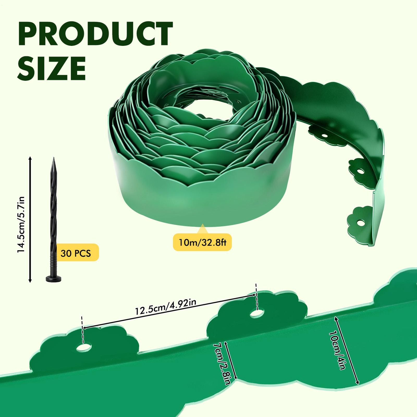 33ft Garden No Dig Landscape Edging Border Kit 2"/4" H Flexible Yard Lawn Border gallery