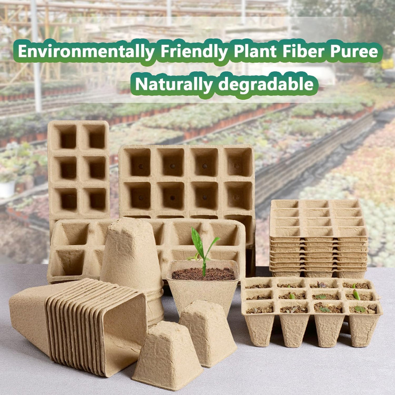 120 Cells Seed Starter Tray, 10 Pack Biodegradable Peat Pots with 100 Labels, Pl gallery