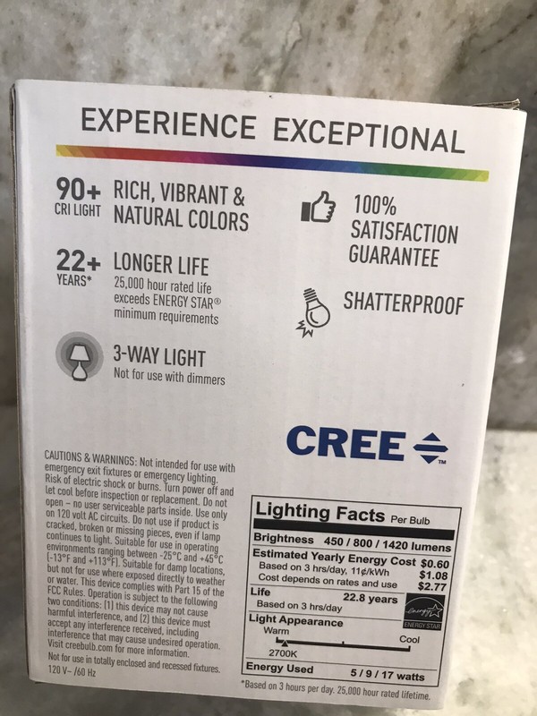 Cree 40W 60W 100W Equivalent Soft White (2700K) 3-Way Light LED. gallery