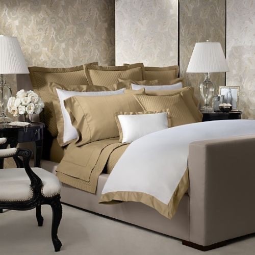 RALPH LAUREN 624 SOLID SATEEN QUEEN FLAT SHEET ~ POLISHED BRONZE (GOLD) gallery