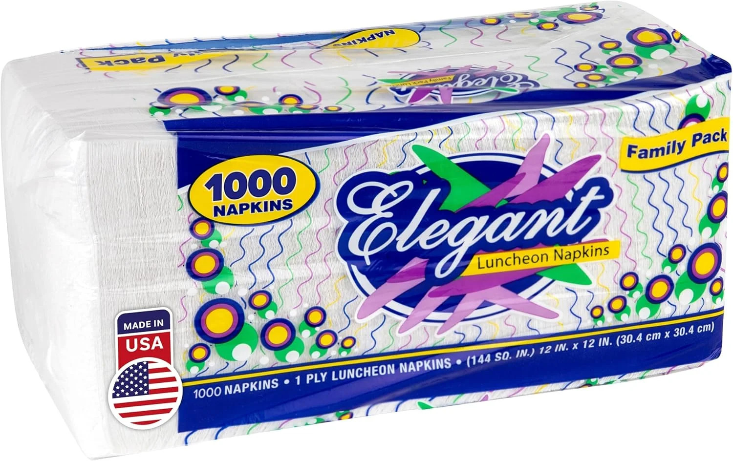 Stock Your Home 12 Inch Disposable Napkins - Made in The USA 1 Ply White Dinner gallery