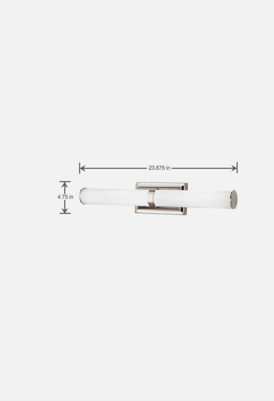 Home Decorators Collection Rolande Polished Nickel LED Vanity Light Etched Glass gallery