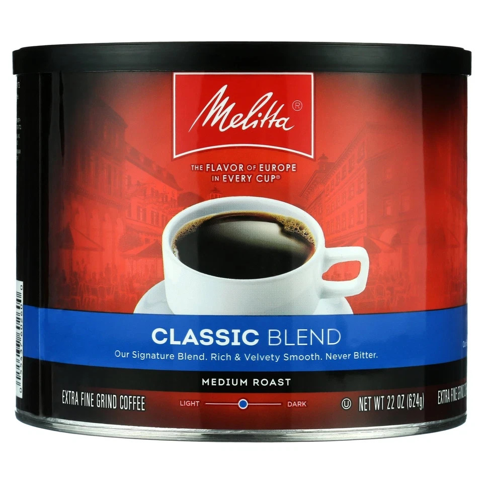 Melitta Classic Roast Caffeinated Canned Coffee, 22oz Can NEW gallery
