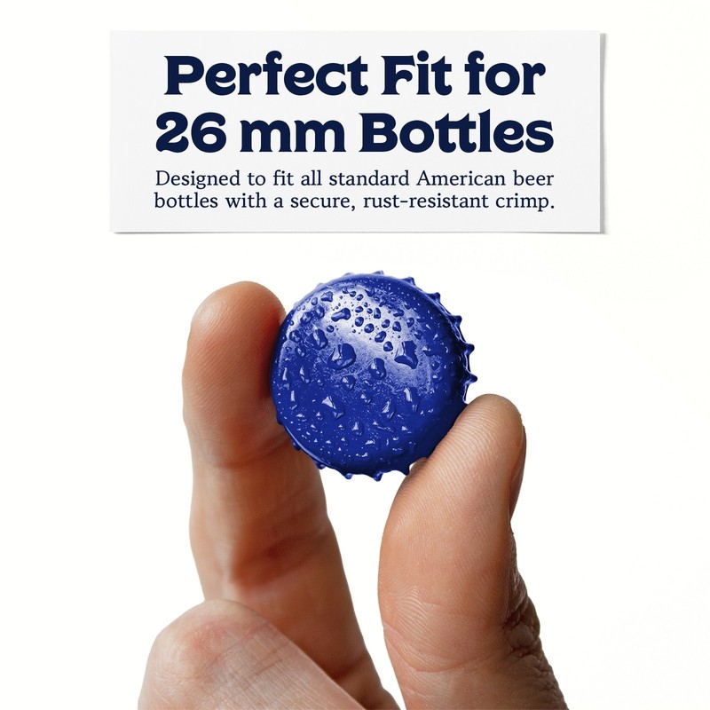 Fermentaholics Beer Bottle Capper & Lid Set and 144 Blue Crown Caps gallery
