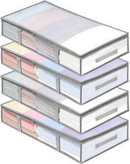 4 Packs under Bed Storage Containers Bins, Humid-Proof Plastic Underbed Storage