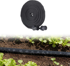 Double Layer Soaker Hose for Garden Beds – 25FT 3/4″ Heavy Duty Linkable Flat Dr