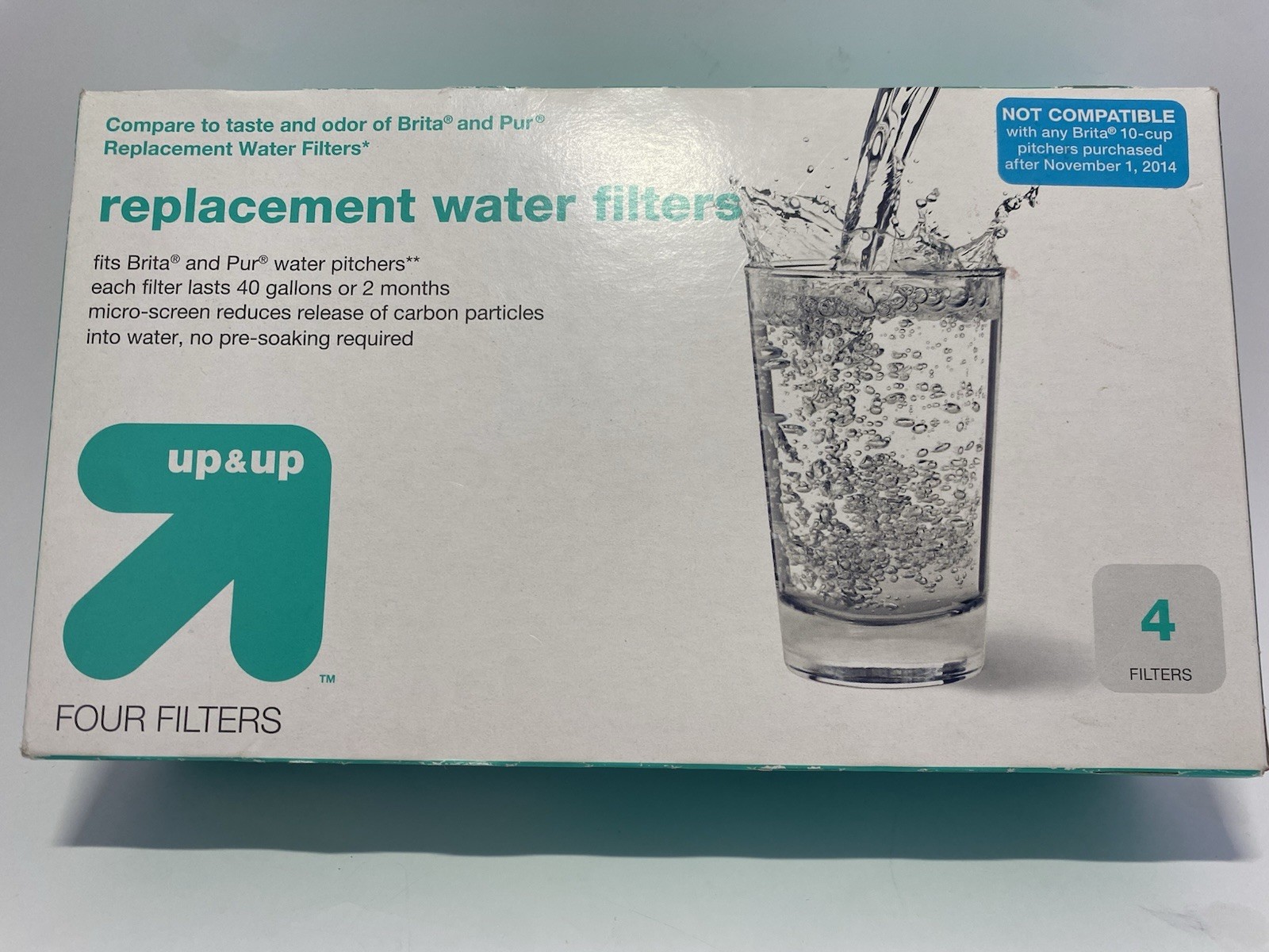 up&up Carbon Water Filter for Brita Maxtra+ & Pur Pitchers, 4 Pack, Open Box gallery