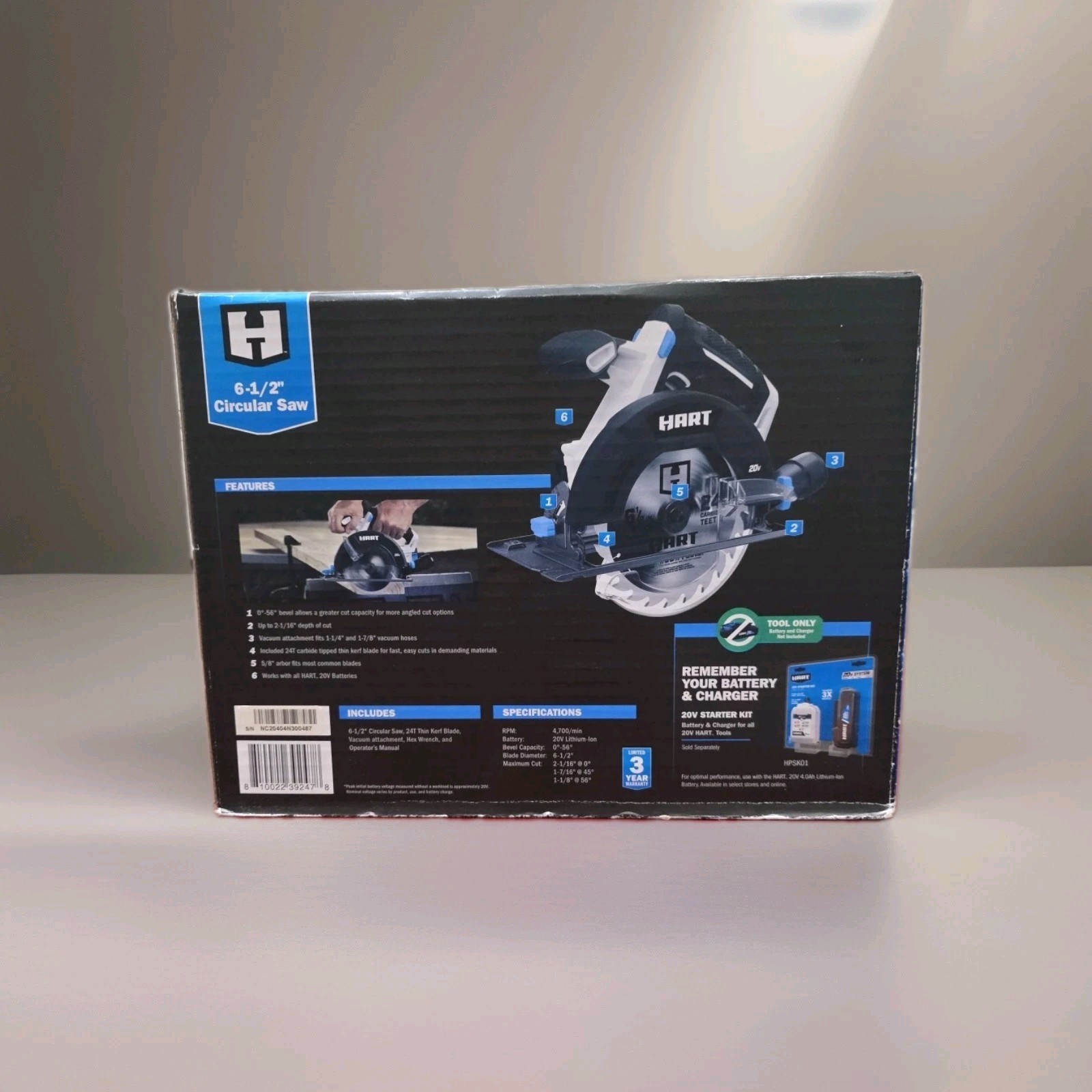 New Hart HPCS01 20V Lithium-Ion Cordless 6.5-Inch Circular Saw Tool gallery