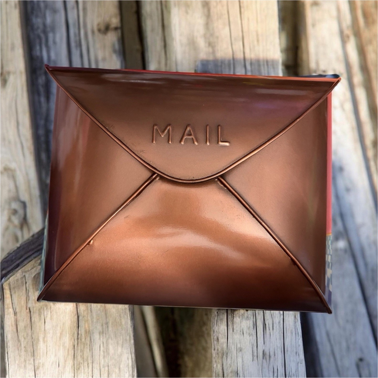 NACH Copper Envelope Style Wall Mount Mailbox Weather Resistant 12.5x5x10 in gallery