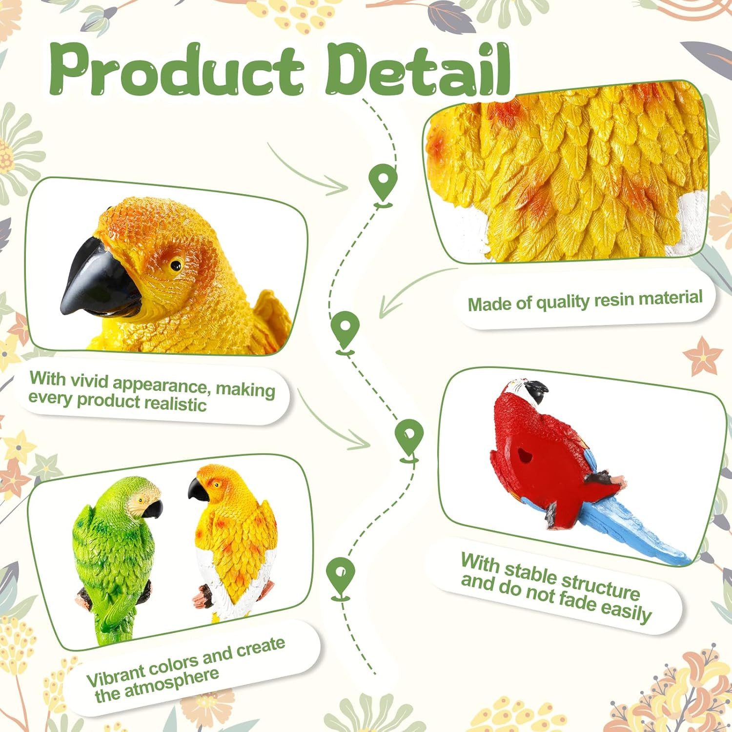 Parrot Decor Outdoor Tiki Bar Decor Large Realistic Parrot Statues outside Lifel gallery